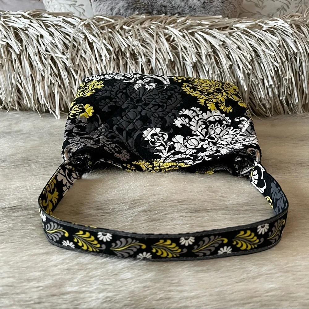 VERA BRADLEY Baroque 2010 Holiday Tote Black Yellow White Y2K 1 Strap Large